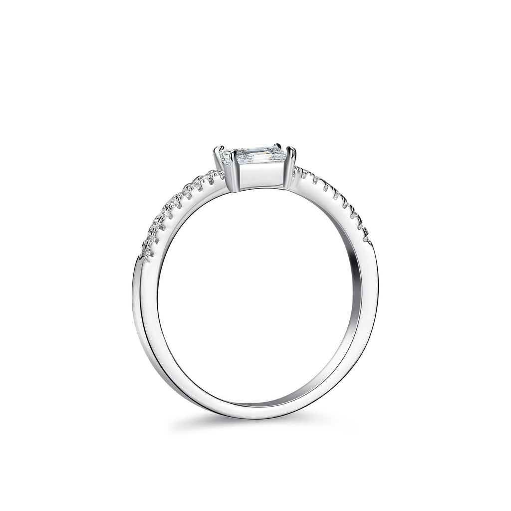 Minimalist emerald cut ring