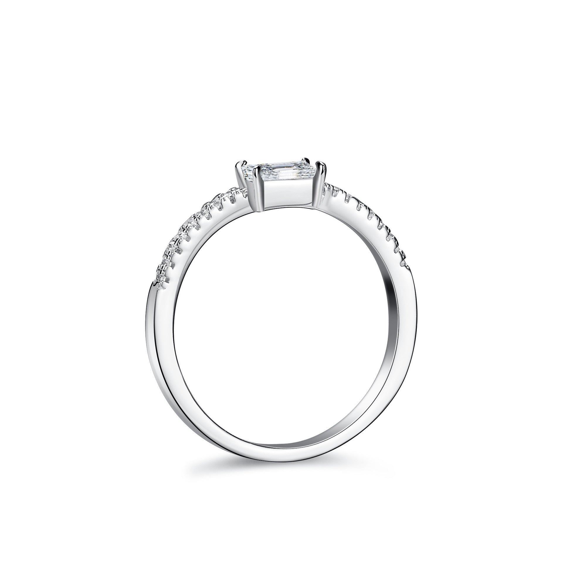 Minimalist emerald cut ring