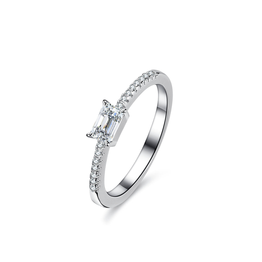 Minimalist emerald cut ring