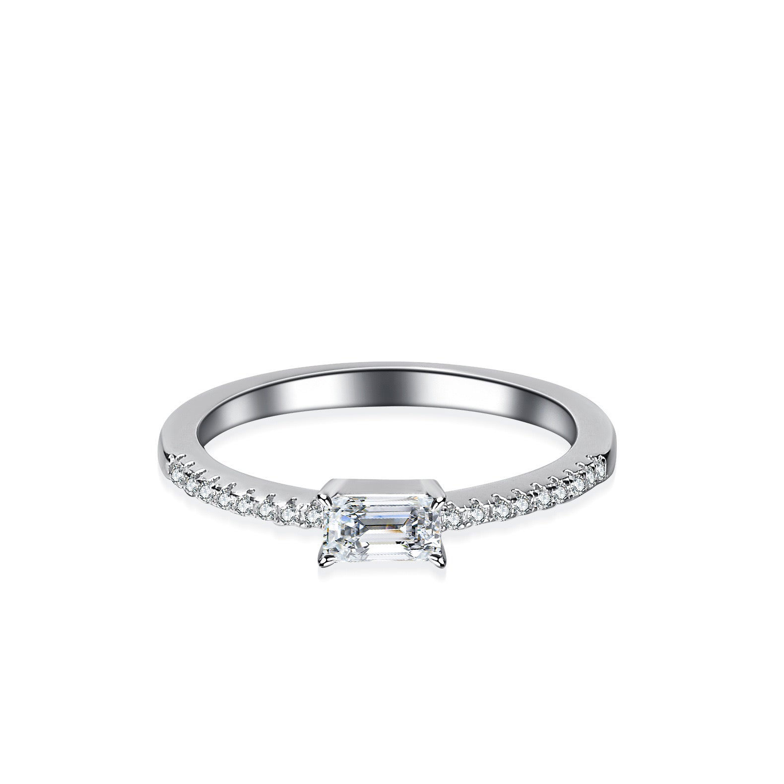 Minimalist emerald cut ring