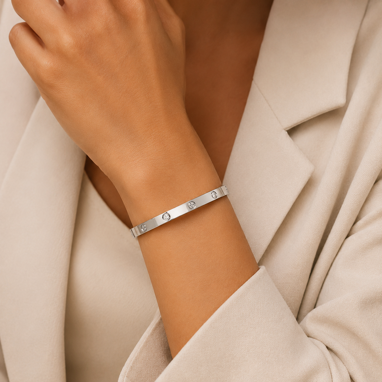Bohemian cross bangle bracelet