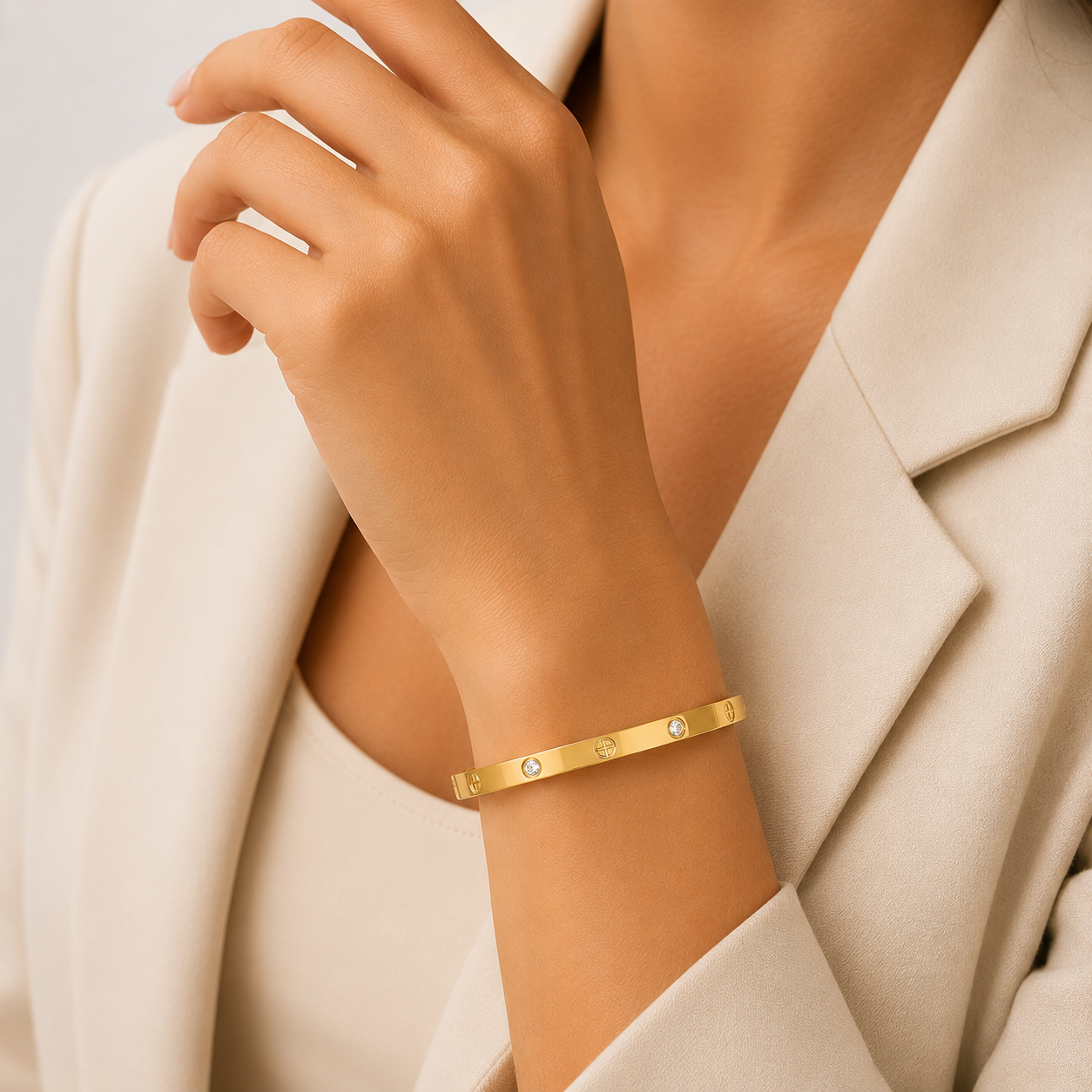 Bohemian cross bangle bracelet