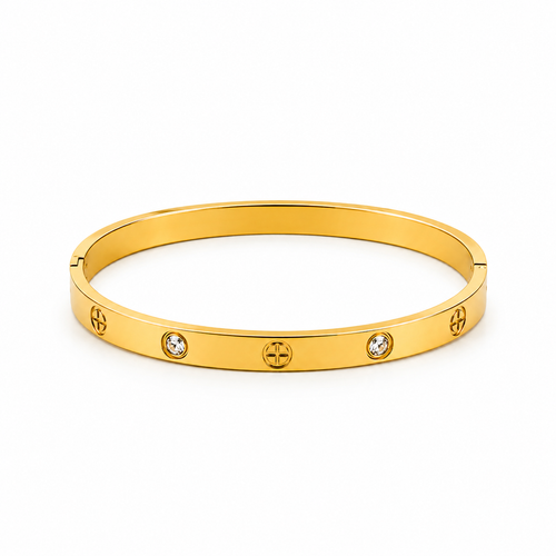 Bohemian cross bangle bracelet