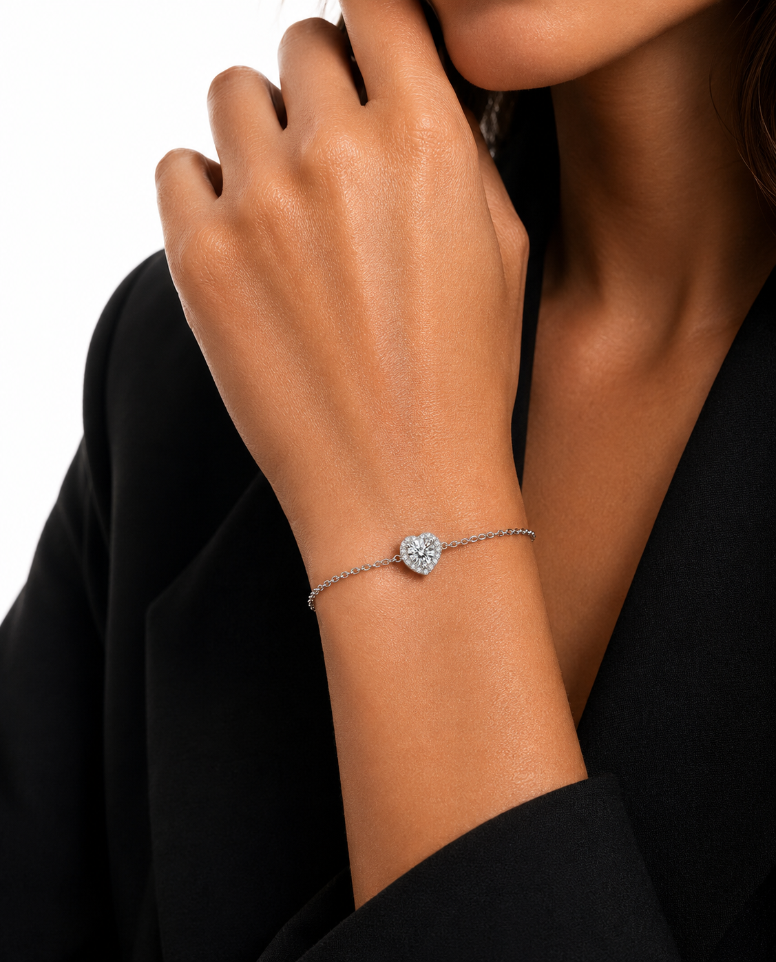Amora heart diamond bracelet