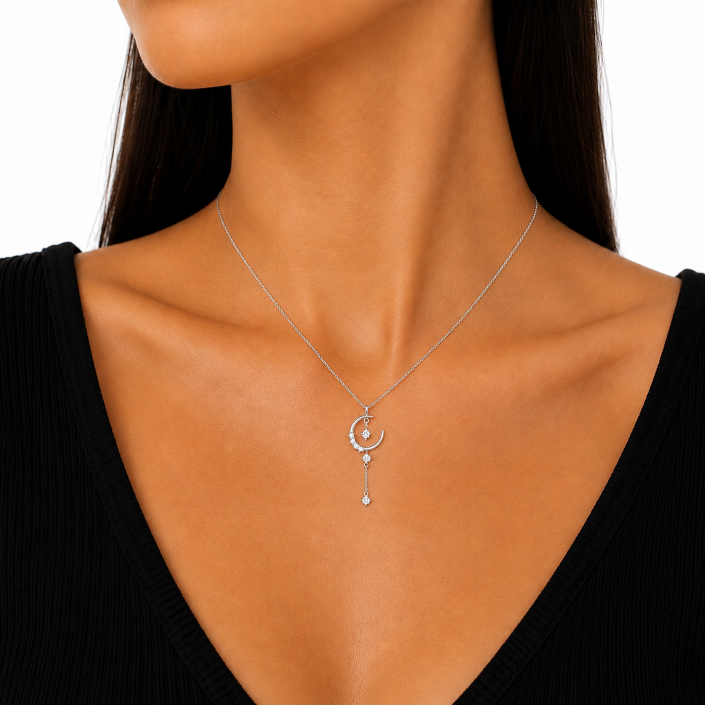 Celestial Moon Drop Necklace