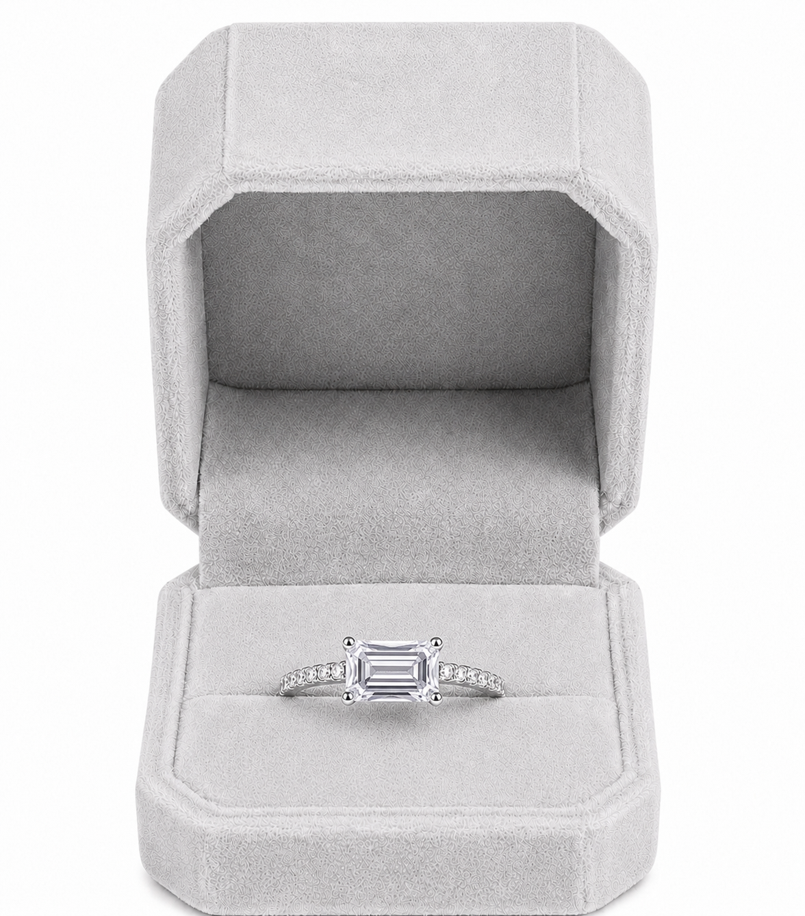 Minimalist emerald cut ring